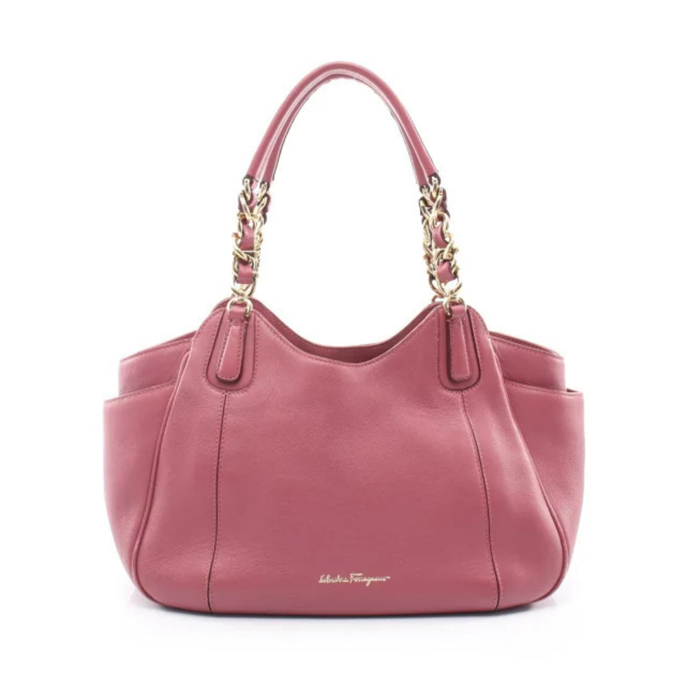Salvatore Ferragamo Gancini Handbag Leather Pink